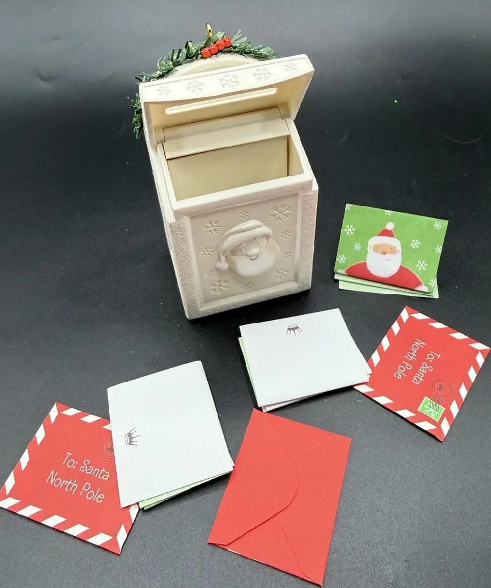 Hallmark Letters For Santa Cards Envelopes Interactive Mailbox Ornament EUC Lo16